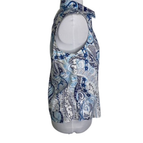 Gold Label Investments Sleeveless Floral/Abstract Design Button Down Shirt Sz 14 - Picture 3 of 6